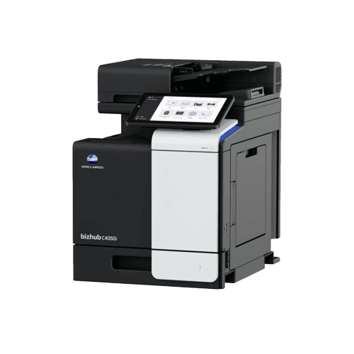 Konica Minolta bizhub C4050i multifunction printer with touchscreen display.